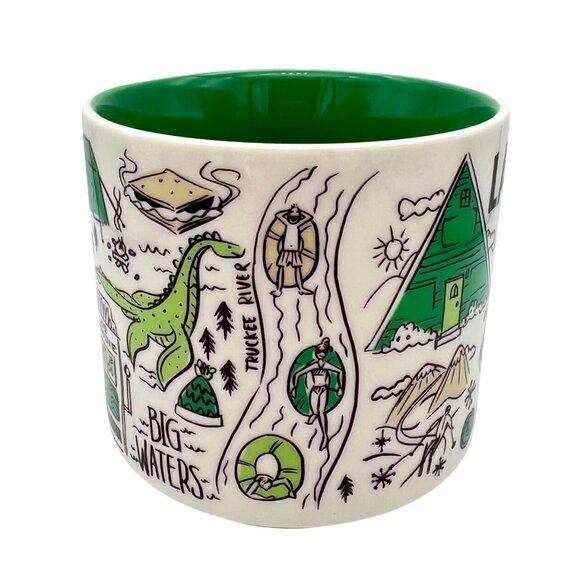 Starbucks Lake Tahoe Been There Series Ceramic Mug 14 fl oz Green Interior - Picture 3 of 7